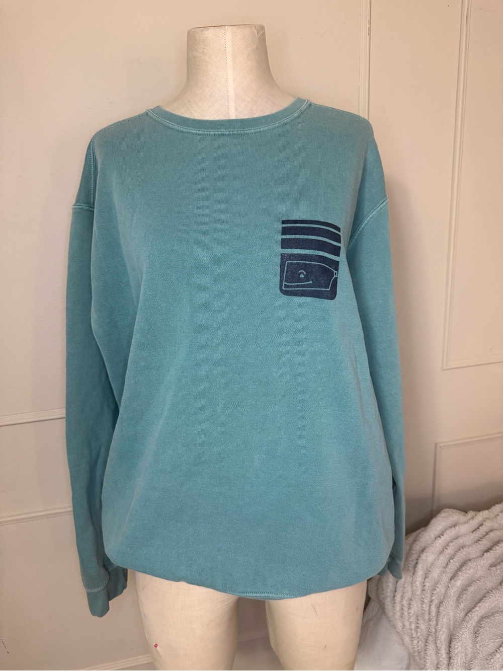 Comfort Colors Blue Graphic Crewneck Sweatshirt Size Medium